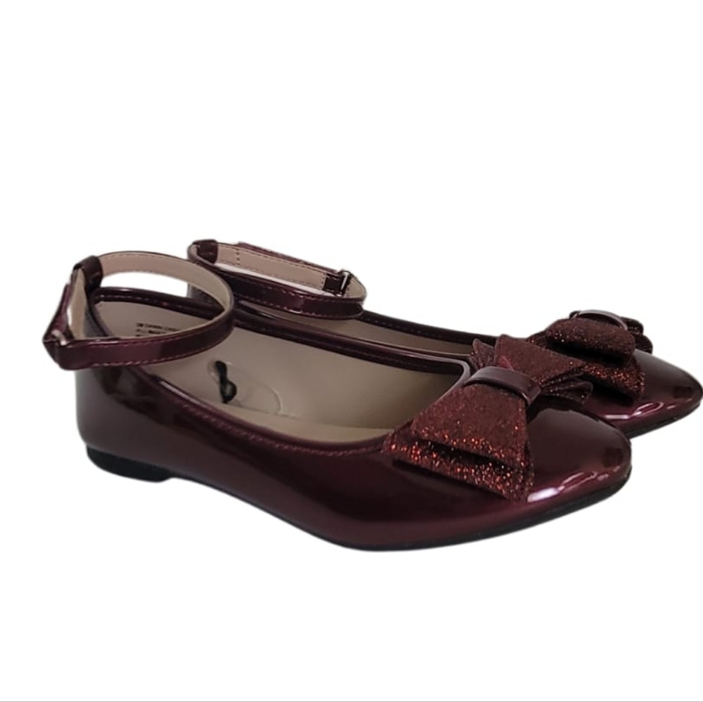 Girls Burgundy Dress Shoes
